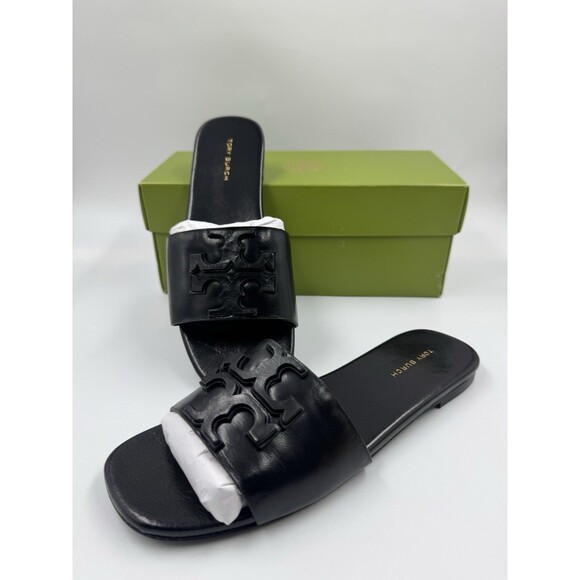 Tory Burch Shoes - Tory Burch INES Classic Single-Band Goat Leather Slide (Perfect Black) Size 6